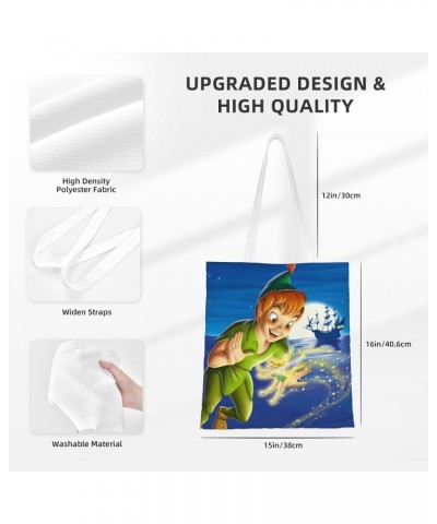 Peter Cartoon Pan Anime Canvas Totes Bag Women Girls Totes Bag Shoulder Bag Cartoon Casual Shoulder Tote $14.43 Totes