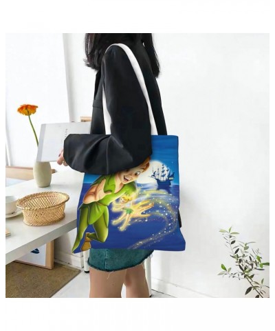 Peter Cartoon Pan Anime Canvas Totes Bag Women Girls Totes Bag Shoulder Bag Cartoon Casual Shoulder Tote $14.43 Totes