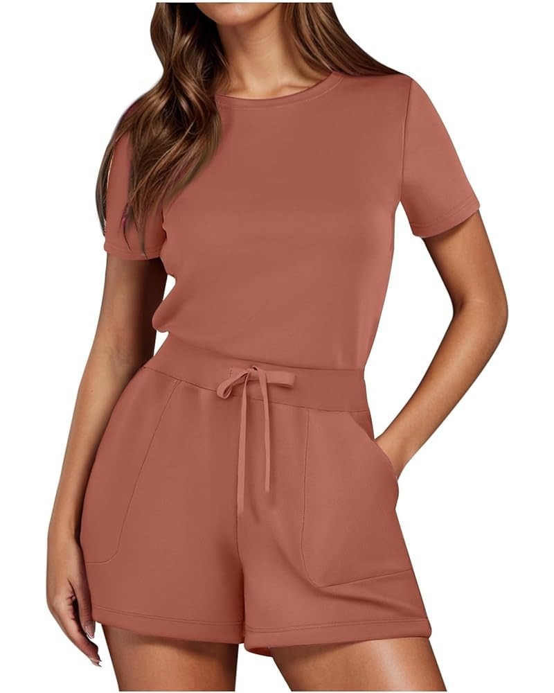 Formal Jumpsuits Wedding Solid Jumpsuit With 4 Pockets Club Jumpsuit for Women Cotton B-rose Gold➤➤ Womens Rompers 2024 $10.8...