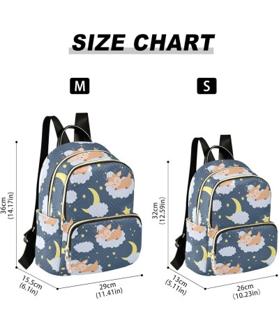 Ssleeping Deer Moon Cloud Mini Backpack Purse for Women, Travel Backpack Fashion Backpack Handbag Shoulder Bag Small Casual D...