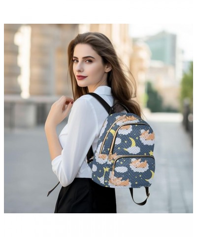 Ssleeping Deer Moon Cloud Mini Backpack Purse for Women, Travel Backpack Fashion Backpack Handbag Shoulder Bag Small Casual D...