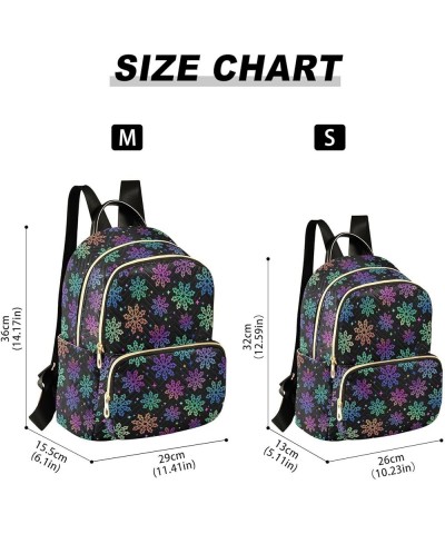 Rainbow Snowflakes Stars Mini Backpack Purse for Women Travel Bag Fashion Daypack Back Pack Shoulder Bag Multicolor Small $13...