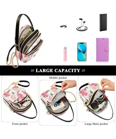 Crossbody Bags For Women Crossbody Bag Leather Chain Strap Multi Zipper Pockets Phone Purses Handbag Shoulder Bag Color 6 $11...