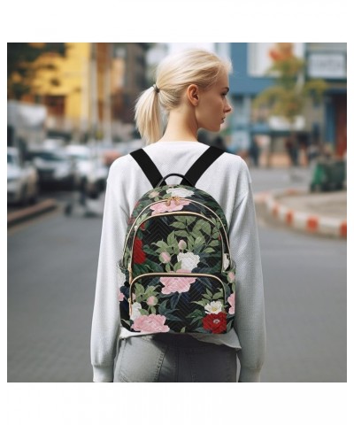 Mini Backpack Purse for Women Lightweight Girls Small Size Red Pink and White Roses School Teens College Traveling Medium $16...