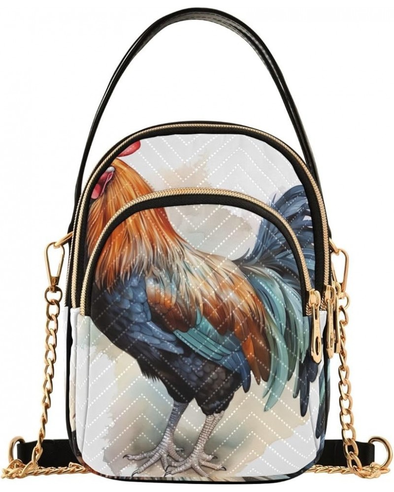 Two Peacocks on Tree Small Handbags for Women Crossbody, Womens Crossbody Bags, Shoulder Bags for Women Trendy Watercolor Hen...