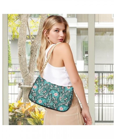 Gay Lesbian Pride Colored Shoulder Purse Tote Bag Women Women's Clutch Handbags Elephants Jungle Tropical $12.40 Shoulder Bags