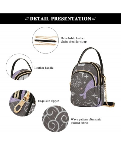 Small Crossbody Cell Phone Bag for Women, Cute Whale Black Mini Over Shoulder Handbag Purse with Credit Card Slots Cute Whale...