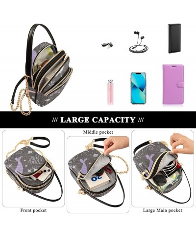 Small Crossbody Cell Phone Bag for Women, Cute Whale Black Mini Over Shoulder Handbag Purse with Credit Card Slots Cute Whale...