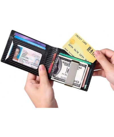 Man Wallet for Men New Creative Dollars Folder Wallet, Carbon Fiber Leather Wallet Men's Section Cowhide Card Bag Men's Walle...