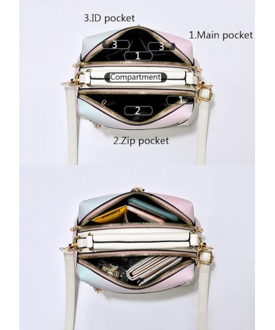 Women Small Top-handle Bag Texture Multicolor Crossbody Bags Shoulder Bag Purse-White Black $31.39 Totes