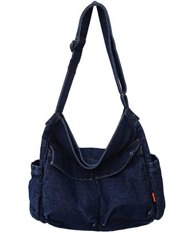 Denim Shoulder Bag for Women Hobo Tote Bag Crossbody Bags for Women Dark Blue $16.23 Totes