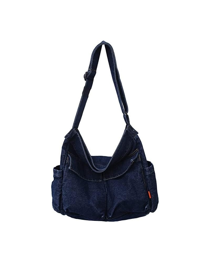 Denim Shoulder Bag for Women Hobo Tote Bag Crossbody Bags for Women Dark Blue $16.23 Totes