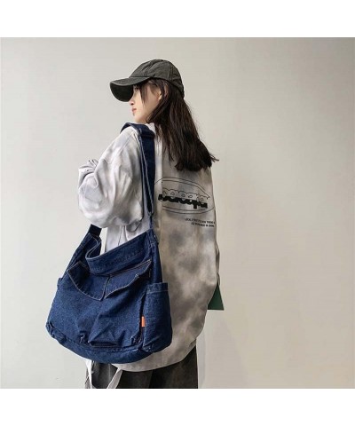 Denim Shoulder Bag for Women Hobo Tote Bag Crossbody Bags for Women Dark Blue $16.23 Totes