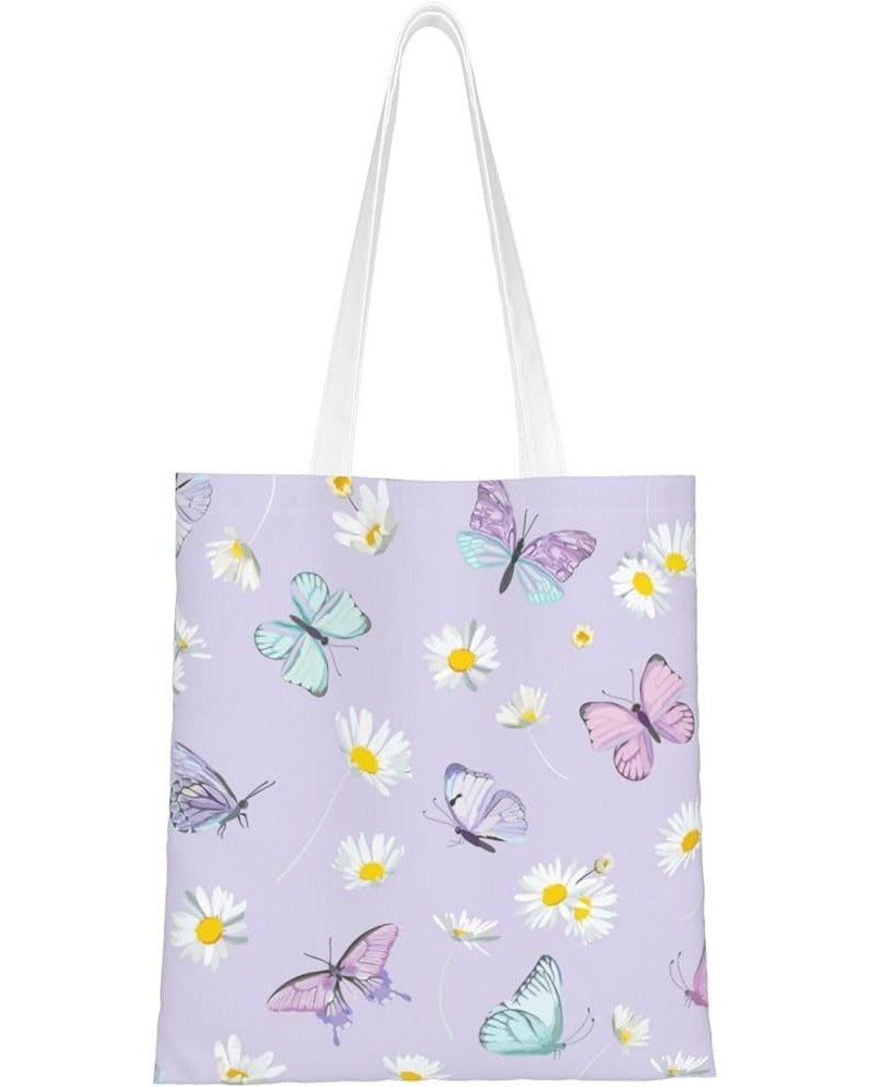 Butterfly Single Shoulder Fashion Canvas Tote Shopping Bags Handbags For Men And Women Butterfly32 $10.53 Totes