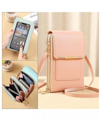 Anti-theft Leather Bag, Phone Crossbody Bags for Women, Touchscreen Phone Wallet PU Leather Crossbody Bag 4-dark Pink $11.32 ...