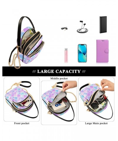 Pink Plaid Womens Sling Backpack Crossbody Chain Shoulder Bags Waist Packs Multipurpose Handbags for Travel Shopping Office $...