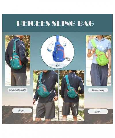 Small&Medium Sling Backpack Waterproof Unisex Shoulder Bag Chest Crossbody Daypack, Pack of 2 Small Green & Medium Turquoise ...