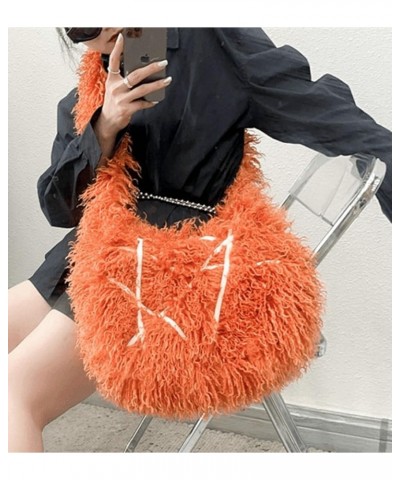 Women's Fluffy Faux Fur Shoulder Crossbody Bag Furry Plush Hobo Purse Chic Y2k Handbag Totes Soft Satchels Black $20.74 Totes