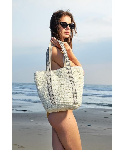 Straw Beach Bag The Tote Bag for Women straw purse hobo bags summer purses for women rattan wicker clutch pool raffia bag Whi...