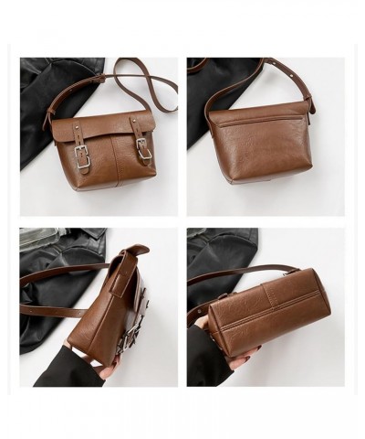 Women Shoulder Bag PU Leather Crossbody Bag Waterproof Handbag Small Capacity Messenger Bag Retro Saddle Bag Brown $16.17 Sho...