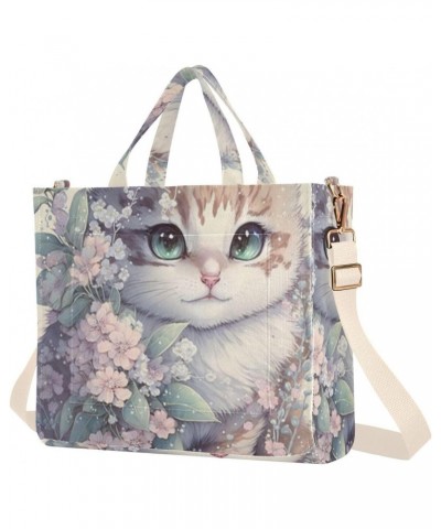 Painting Cat Tote Bag Corduroy Tote Bag Women Shoulder Handbags with Etachable Shoulder Strap $13.86 Totes