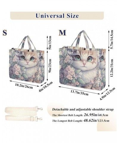 Painting Cat Tote Bag Corduroy Tote Bag Women Shoulder Handbags with Etachable Shoulder Strap $13.86 Totes