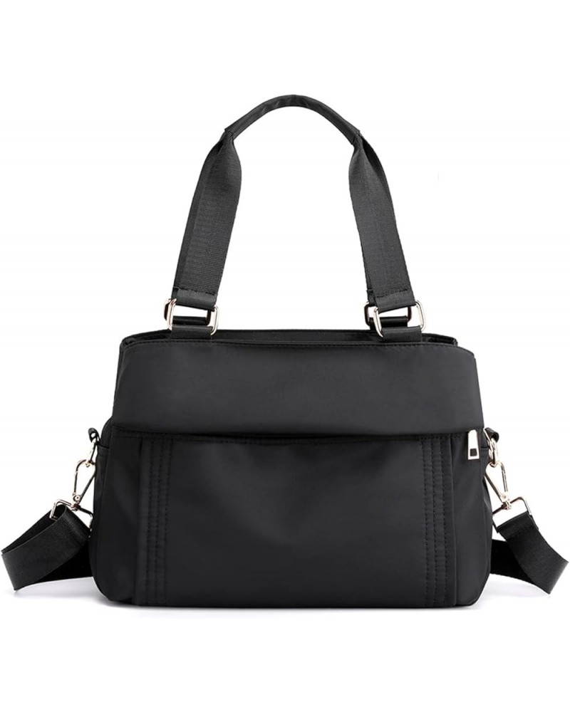 Crossbody Bag Nylon Shoulder Bag Women Multi-pocket Handbag Ladies Tote Black $33.97 Totes