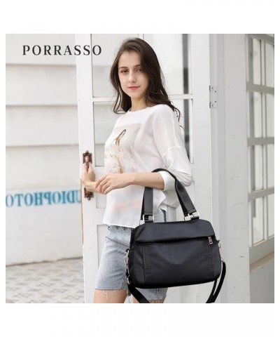 Crossbody Bag Nylon Shoulder Bag Women Multi-pocket Handbag Ladies Tote Black $33.97 Totes