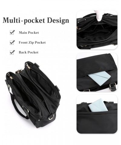 Crossbody Bag Nylon Shoulder Bag Women Multi-pocket Handbag Ladies Tote Black $33.97 Totes