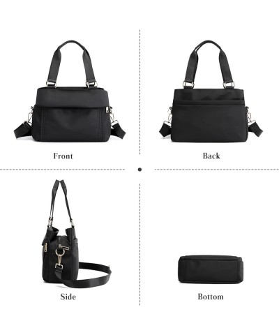 Crossbody Bag Nylon Shoulder Bag Women Multi-pocket Handbag Ladies Tote Black $33.97 Totes