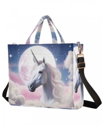 Pink Cloudy Unicorn Crossbody Bag Women Corduroy Tote Bags Casual Shoulder Handbag Hobo Messenger Bag, S $10.10 Totes