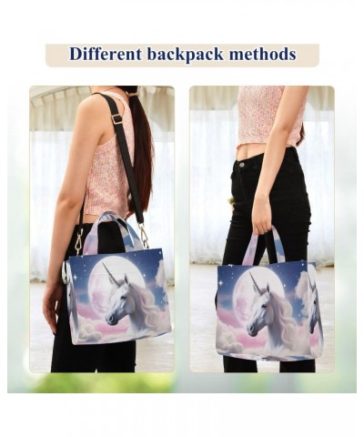 Pink Cloudy Unicorn Crossbody Bag Women Corduroy Tote Bags Casual Shoulder Handbag Hobo Messenger Bag, S $10.10 Totes