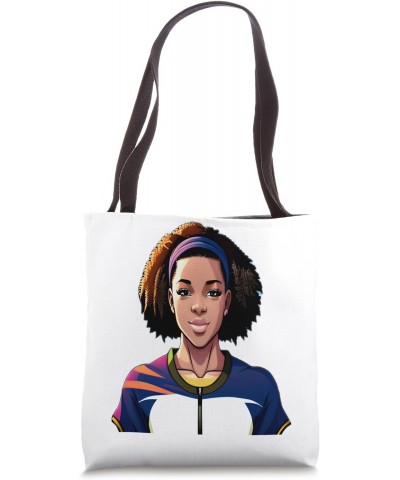 Anime Black Woman Athlete - Tote Bag $12.97 Totes