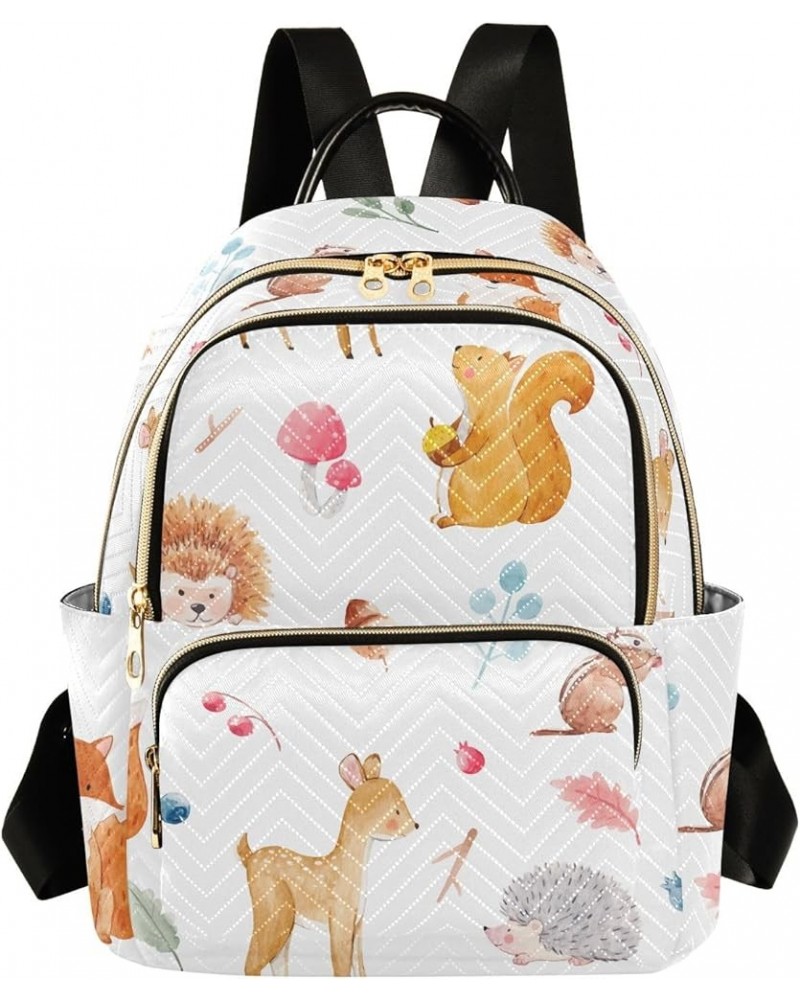 Travel Backpack Purse for Women Fashion Anti-theft Work Casual Fox Squirrel Hedgehog Bear Daypack Shoulder Bag Medium Size Me...