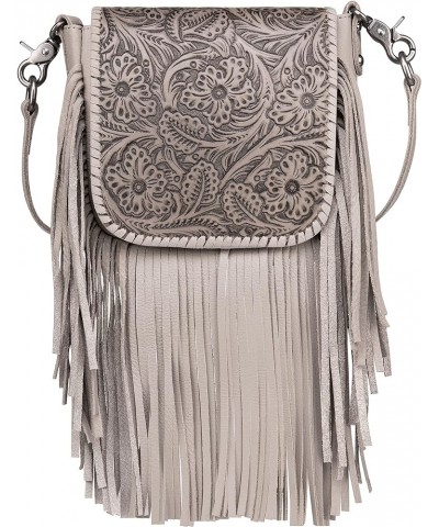 Western Crossbody Bags for Women Cowgirl Small Tooled Fringe Leather Purse A4-floral Tooled-tan $20.25 Crossbody Bags