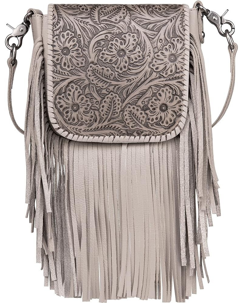 Western Crossbody Bags for Women Cowgirl Small Tooled Fringe Leather Purse A4-floral Tooled-tan $20.25 Crossbody Bags