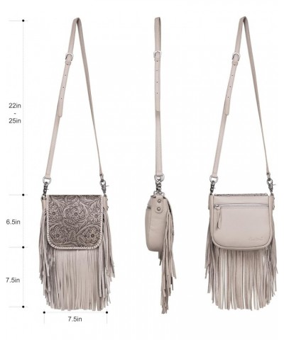 Western Crossbody Bags for Women Cowgirl Small Tooled Fringe Leather Purse A4-floral Tooled-tan $20.25 Crossbody Bags