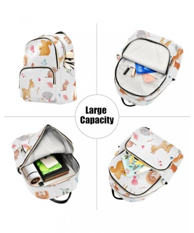 Travel Backpack Purse for Women Fashion Anti-theft Work Casual Fox Squirrel Hedgehog Bear Daypack Shoulder Bag Medium Size Me...