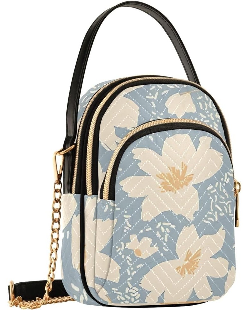 Floral Print Spring Single Shoulder Purses Leather Small Cell Phone Bag Quilted Crossbody Womens Tote Floral Abstract Flowers...