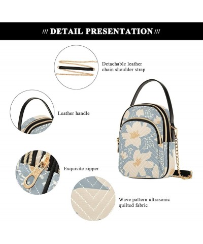 Floral Print Spring Single Shoulder Purses Leather Small Cell Phone Bag Quilted Crossbody Womens Tote Floral Abstract Flowers...