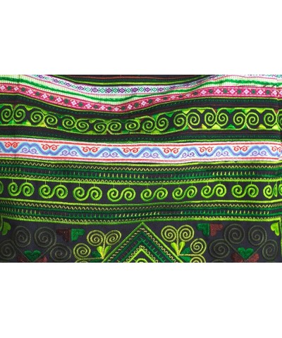 Handmade Tote Bag, Hmong Tribes Embroidered Beach Bag, Large Size Diamond Green $20.16 Shoulder Bags