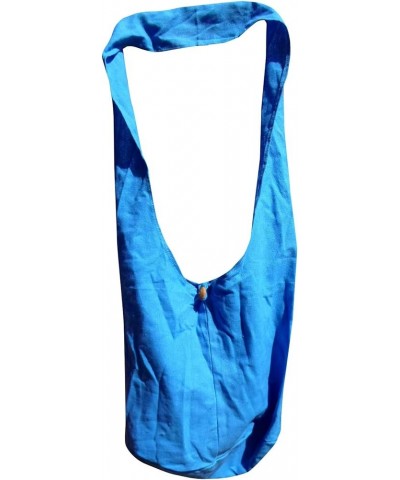 Brand Plain Cotton Yaam Monks Shoulder Bag Dodger Blue B $12.54 Shoulder Bags