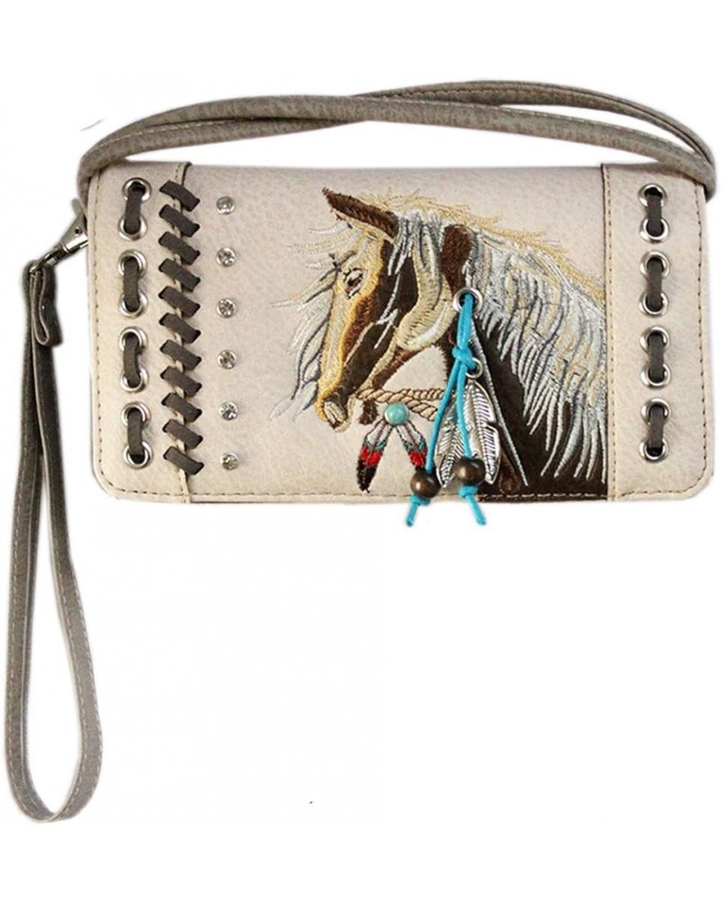 Western Horse Crossbody Small Pouch Wallet in 6 colors Beige $14.62 Crossbody Bags