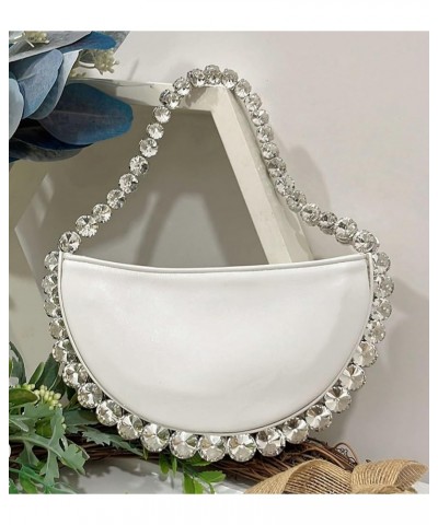 Rhinestone Evening Bag for Women Sparkly Bridal Purses Crystal Diamond Clutch Bag Round Crystal Handbags Silver $23.04 Evenin...