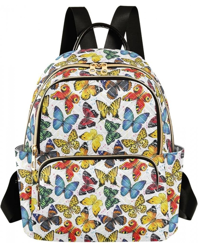 Mini Backpack for Women, Watercolor Butterfly Pattern Travel Backpack Purse for Ladies, Small Bookbag Daypack Shoulder Bag S ...