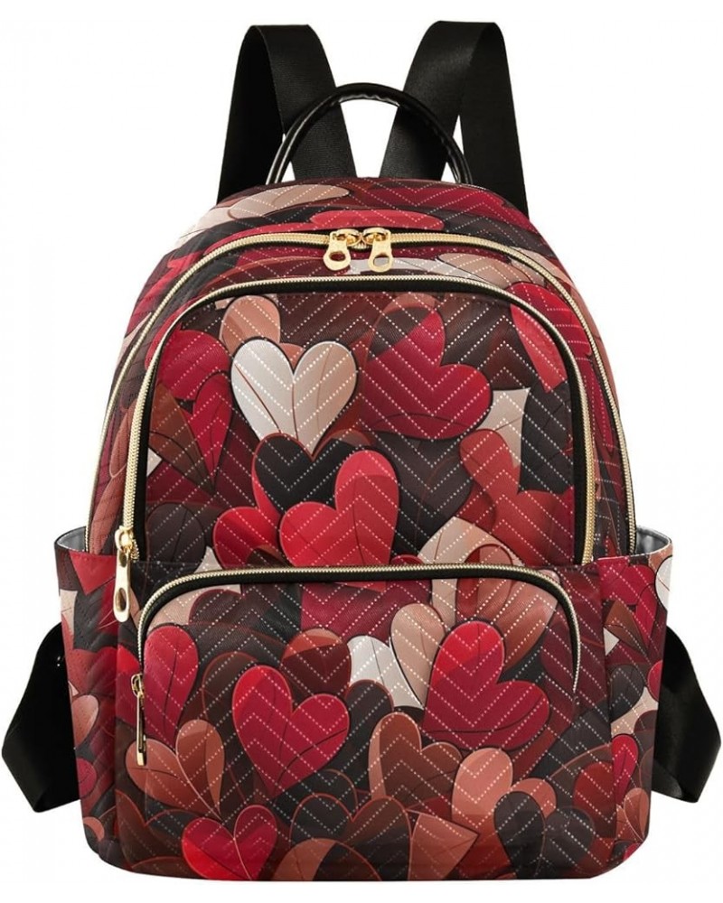 Hipster Heart Love Red Women Backpack Purse Ladies Fashion Shoulder Bag Daypack Travel Bag 10L Small $19.24 Backpacks