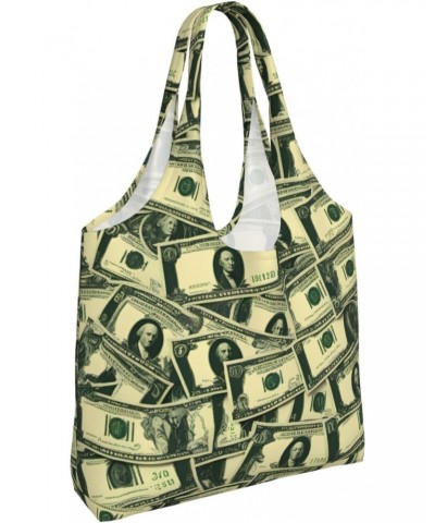 Many Cartoon Dollars Extra Large Capacity Shoulder Canvas Bag For Shopping Travel Daily Use $17.21 Totes