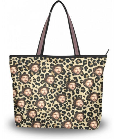 Womens Tote Bag, Leopard Ladies Zip Shoulder Handbags $11.28 Shoulder Bags