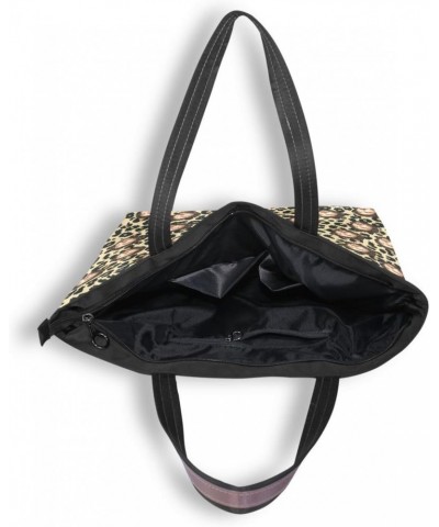 Womens Tote Bag, Leopard Ladies Zip Shoulder Handbags $11.28 Shoulder Bags