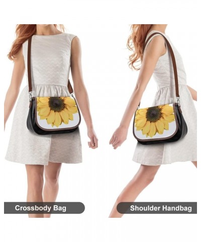 Printed Crossbody Bags Women City Leather Shoulder Bag Satchel Hobo Bags Trendy Yellow Sunflower Abstract Color2 $23.04 Hobo ...